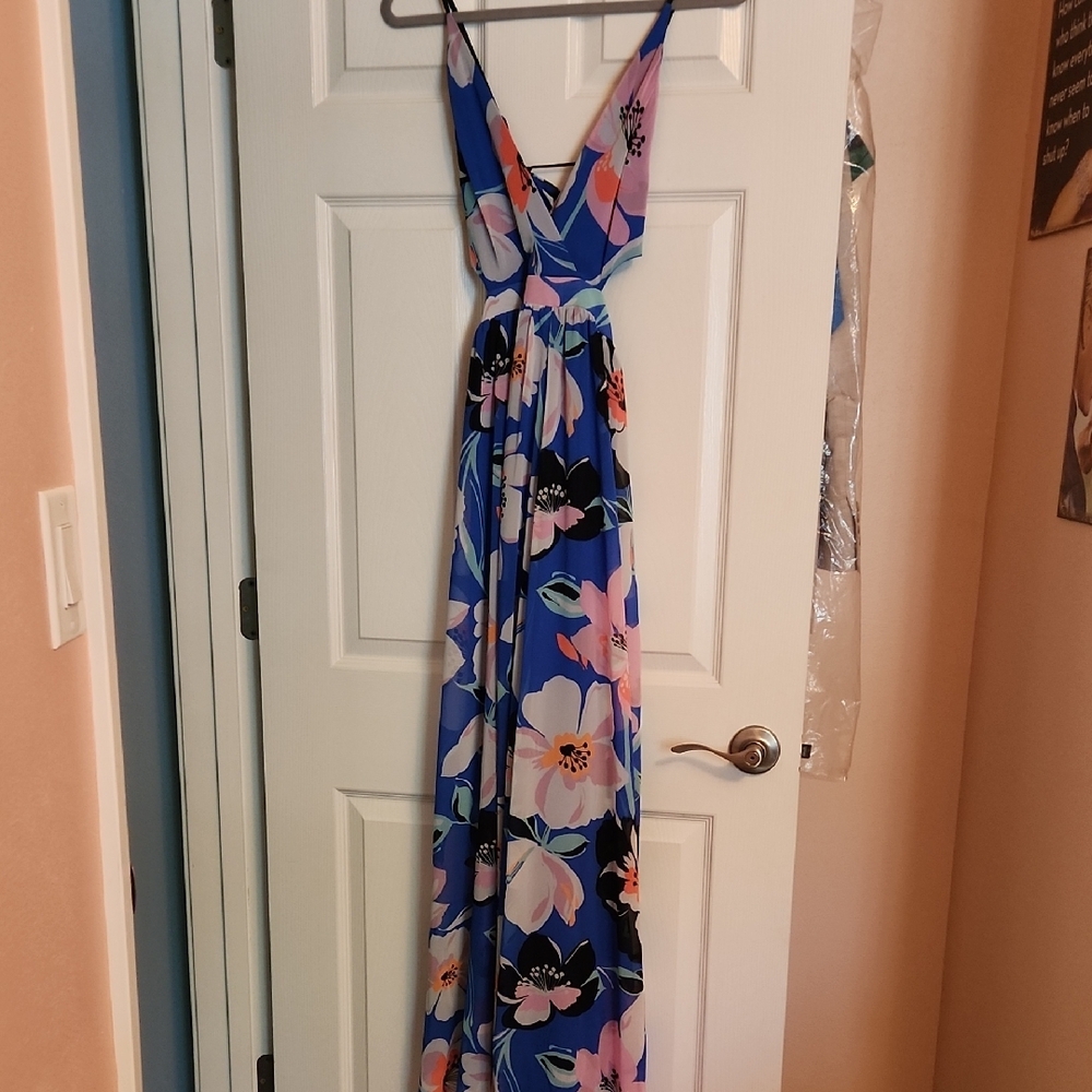 Floral Blue Maxi Dress